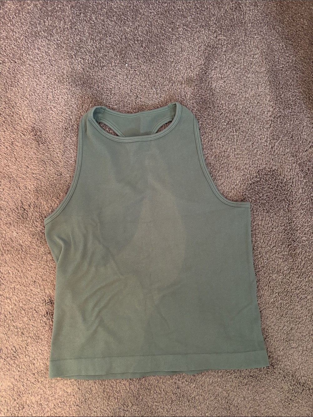 Free People Intimately NWOT Classic Sleeveless Rib Tank Top - Army Green